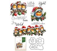 Christmas Bird Branch Clear Stamps and Cutting Dies Sets for Card Making