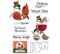 Christmas Bird Clear Stamps and Cutting Dies Sets for Card Making
