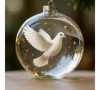 Christmas Bird Ornaments | Transparent ABS Hanging Decor for | Tree and Wreath | for durable Festive Pendant with Built-in Loop for Holiday Display(B)