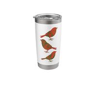 Christmas Bird Watching Design Watcher Backyard Birder Art Stainless Steel Insulated Tumbler