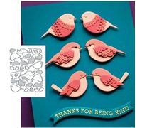 Christmas Birds Metal Die Cuts,Merry Christmas Litter Bird Flower Cutting Dies Cut Stencils for DIY Scrapbooking Album Decorative Embossing Paper Dies for Card Making