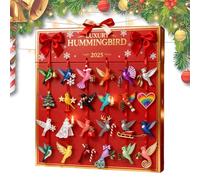 Christmas Birds Ornaments Acrylic 2D 24 Day Decorations, Christmas Countdown Pendant - for Holiday Birthday Party Offices Home Room Car Desk Dorm Apartment Garden