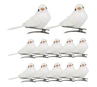 Christmas Birds Ornaments With Clip Artificial Foam Birds for Xmas Tree Wreaths Decorations 12PCS White Christmas Bird Ornaments Fake Birds Artificial Foam Bird Artificial Bird Ornaments