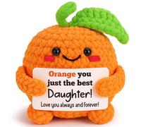 Christmas Birthday Gifts for Daughter from Mom Dad, Mini Handmade Crochet Orange for Daughter Cute - Supportive and Caring Gift, Perfect for Thanksgiving, Stocking Stuffer With Love & Gratitude