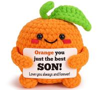 Christmas Birthday Gifts for Son from Mom Dad, Mini Handmade Crochet Orange for Best Son Son in Law- Supportive and Caring Gift, Perfect for Thanksgiving, Stocking Stuffer With Love & Gratitude