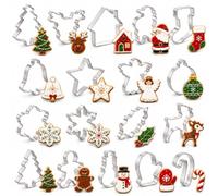 Christmas Biscuit and Cookie Cutters, 18-Piece Stainless Steel Set