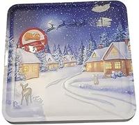 Christmas Biscuits Gift Set - Assorted Scottish Shortbread Biscuit Tin - Festive Xmas Shortbread Selection Gift - Novelty Biscuit with Delicious Biscuits Inside (Village Scene)