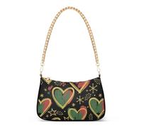 Christmas Black Hearts Stars Holly Trendy Chain Travel Cross Body Bag Hand Bags for Women for Mothers Day