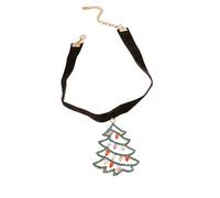 Christmas Black Velvet Choker Necklace for Women Fashion Crystal Xmas Light Bulb Snowflakes Star Charms Pendant Necklaces Adjustable Dainty Holiday Festival Ornament Theme Party Jewelry Gift 16 inch