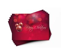 Christmas Blank Gift Vouchers | Nail Salon Card & Envelopes | Blank Gift Vouchers for Manicure, Lash Lift, Nail & Beauty Salons | Red Balls | A7-Sized Gift Cards Pack of 50