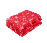 Christmas Blanket, Fluffy Blankets and Throws, Cozy Fleece Throws for Sofa, Autumn/Winter Cartoon Bed Throw for Kids & Adult, Christmas Bedding & Decorations for Home Car (Red, Snowflake)