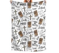 Christmas Blanket | Soft Warm Lightweight Home Decoration Religious Jesus Theme Christian Christmas Blanket | for Hotel Indoor Outdoor Thanksgiving Party Home Dorm
