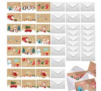Christmas Blessing Cards,Christmas Cards | 24 Happy Holidays Cards with Envelopes - Santa Cards, Penguin Card, Send Warm Holiday Greetings