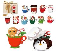 Christmas Blocks Set - 12 Pieces for Desk Themed Snowman and Tea | Office Christmas Decorations - Nursery School Classroom Party Decoration Birthday New Year Books