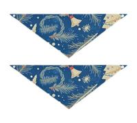 Christmas Blue Elements Dog Bandanas Pet Fashion Accessories 2 Pack for a Gift Pets of Various Sizes 20 × 7 3in