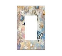Christmas Blue Jay Bird Decorative Light Switch Cover Wall Plate 1 Gang Single Rocker, Luxury Snowflakes Balls Electrical Faceplate for Kitchen Bathroom Decor, Xmas Electrical Switchplate