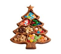 Christmas Board, Tree Charcuterie with Sectioned Style, Wooden Serving Tray for Festivities, Elegant Finish, Reusable Feature, Tableware Tool, Holiday Accessory for Living Room 9.84x8.27x0.98 inc
