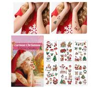 Christmas Body Stickers - 2.99 x 4.72 Inches 6 Pieces Temporary Body Decals, Temporary Christmas Tattoos, Waterproof Santa Reindeer Snowflake Decals Fake For Eye Arm Face Decor Kids