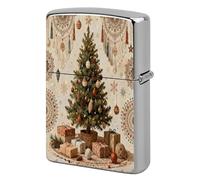 Christmas Boho Tree Print Metal Lighter Cover Case, Vintage Cool Lighter Housing Funny Lighters Sleeve for Zippo Men Dad Husband Gift Collect