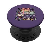 Christmas Book Lover T'is The Season for Reading Holiday Tee PopSockets Adhesive PopGrip