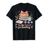 Christmas Book Lover T'is The Season for Reading Holiday Tee T-Shirt
