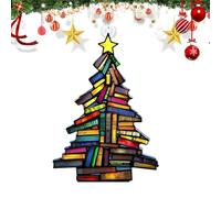 Christmas Book Suncatcher Ornament 2025 - Stained Acrylic Artsy Pendant Hanger for Tree Decoration - Bookish Gift for Book Lovers