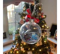 Christmas Book Tree Ornament, Clear Christmas Ball Filled with Miniature Books, 3.54 in Funny Book Lover Ornament, Book Ornaments for Christmas Tree, Book Club, Home