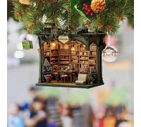 Christmas Book Tree Ornament,Today 2024 Christmas Tree Shape Bookshelf Pendant,Acrylic Books Stacked Ornament,Christmas Bookworm Hanging Ornaments,Xmas Library Ornament Gifts for Book Lovers (U)