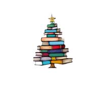 Christmas Book Tree Suncatcher Ornament, Faux Stained Glass & Acrylic Gift for Book Lovers, Suitable for Christmas decorations (A)