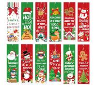 Christmas Bookmarks 60pcs Holiday Reading Page Markers Xmas Reading Educational Book Paper Cards for Book Lovers, Student, Classroom Rewards, Party Favors,Gift Bag
