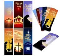 Christmas Bookmarks Christian Bookmarks Religious Jesus Bookmarks Golden Foil Religious Nativity Bookmarks for Xmas Christian Gifts Church Sunday School Bible Study,90Pcs,2 * 6"