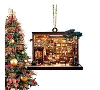 Christmas Bookshop Ornament,Acrylic Bookshop Christmas Ornament,Christmas Bookstores Pendant,Personalized Tree Book Decoration