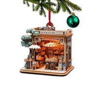 Christmas Bookshop Ornament, Christmas Tree Shape Bookshelf Pendant,Christmas Book Tree Ornament, Book Lover Christmas Ornament