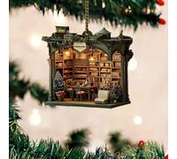 Christmas Bookstore Ornament 2024, Book Lover Christmas Ornament, Christmas Book Tree Ornament Book Worm Ornaments, Librarian Xmas 2D Flat Decoration for Christmas Tree, Bookgift (A)