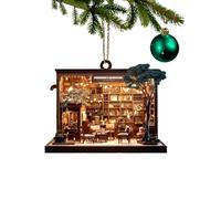 Christmas Bookstore Ornament, Outdoor Christmas Books Ornament, Realistic Bookshop Christmas Ornament, Christmas Tree Ornaments, Library Ornament For Halloween Thanksgiving Christmas