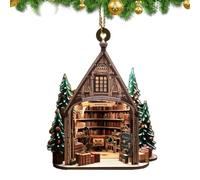 Christmas Bookstore Ornament, Outdoor Christmas Books Ornament, Realistic Bookshop Christmas Ornament, Christmas Tree Ornaments, Library Ornament For Halloween Thanksgiving Christmas