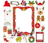 Christmas Booth Photo Booth Accessories, Party Favourites - 21 Pieces for Festive and Family Photobooth