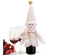 Christmas Bottle Decoration | 1 Piece Doll Design Wine Bottle Lid | 18 x 6 x 39 cm Reusable Gift Packaging for Table Decoration, Party or Celebration, Funny & Festive, Beer Bottle Bag