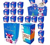 Christmas Bounce Box, Paper 7.28x3.94 Inch - Gift Box for Money with Ribbon | Paper Boxes with Ribbon, Party Supplies for Chocolate Holiday Bakers Corporate