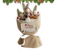 Christmas Bouquet - Plush Floral Arrangement Holiday Gift For Her | LED Light Strip Included, Thoughtful Birthday Gift, Festive Centerpiece Decoration For Home
