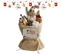 Christmas Bouquet - Plush Floral Arrangement Holiday Gift For Her | LED Light Strip Included, Thoughtful Birthday Gift, Festive Centerpiece Decoration For Home