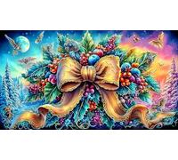 Christmas bow 1000 Pc Recycled Paper Puzzle - Impossible Hard Challenging Game for Adults Home Activity 38x26/1000pcs
