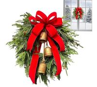 Christmas Bow Bell Wreaths - Felt Christmas Tree, Christmas Tree Wreath | Christmas Tree Wreath with Artificial Bells Ribbon, Decorative Tree Wall Hanging D