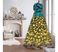 Christmas Bow Handmade Luxury Decoration Bows Ideal for Tree Toppers, Gift Wrapping, and More (Peacock Feather)