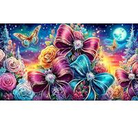 Christmas-bow Jigsaw Puzzle 1000 Pieces Impossible Hard Difficult Educational Games for Adults Kids Great Gift Idea for Relaxation 38x26/1000pcs