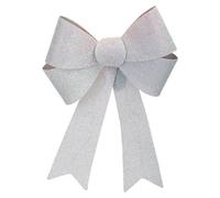 VFM e-Store Christmas Bow Light Up Tinsel Christmas Decoration X 1 29cm x 43cm x 10cm White | Size: 29 cm x 43 cm x 10 cm VFM e-Store White 29 cm x 43 cm x 10 cm