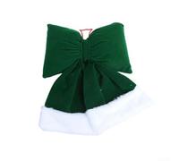 Christmas bow ornament made from fabric, lightweight for easy hanging on trees or holiday displays, adding charm to seasonal decorations (M)