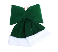 Christmas bow ornament made from fabric, lightweight for easy hanging on trees or holiday displays, adding charm to seasonal decorations (L)