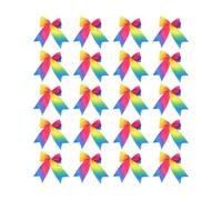 Christmas Bow, Pack of 20, Black, Red/White Checked Bow, Rainbow Satin Bows, Ready Bows, Christmas Tree Decoration, Pendant, Gift, Decoration, Bowknot for DIY Crafts, Holiday Wreath (8 x 11 cm)