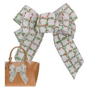 Christmas Bow Plaid Ribbon - Plaid Christmas Bows Ribbon Set, Bow Plaids Ribbons for Festive Display, Holiday Decor Search Box Words, Easy-to-Tie Decorative Feature Tool Category